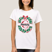 Weihnachtskranz Familie Matching Name Letter C T-Shirt (Vorderseite)