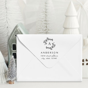 Weihnachtskranz Familienmonogramm Adresse Permastempel