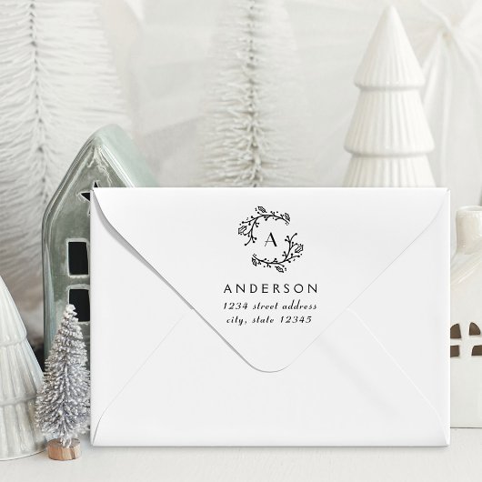 Weihnachtskranz Familienmonogramm Adresse Permastempel