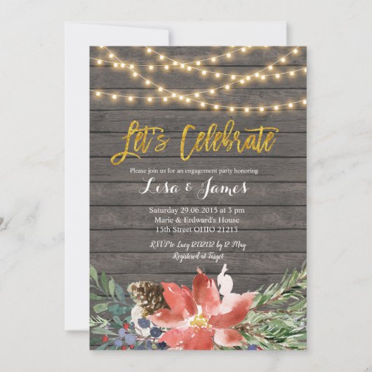 Weihnachtskranz Feiern Einladung (Vorderseite)