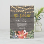 Weihnachtskranz Feiern Einladung (Stehend Vorderseite)