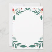 Weihnachtskranz-Feiertags-Dinnerparty-Laub Grüner Einladung (Rückseite)
