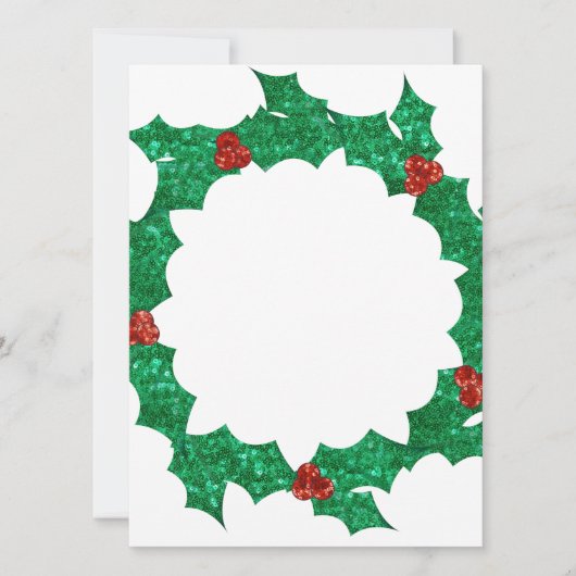 Weihnachtskranz Feiertagskarte (Vorderseite)