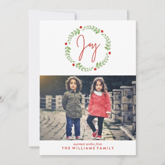 Weihnachtskranz Feiertagskarte (Vorderseite)