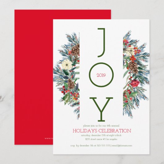 Weihnachtskranz Feiertagskarte (Vorne/Hinten)