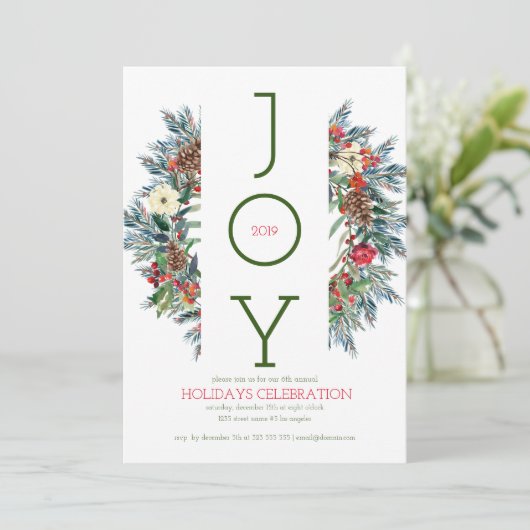 Weihnachtskranz Feiertagskarte (Stehend Vorderseite)