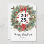 Weihnachtskranz Feiertagskarte (Vorderseite)