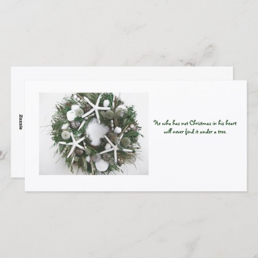 Weihnachtskranz Feiertagskarte (Vorne/Hinten)