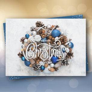 Weihnachtskranz Feiertagskarte