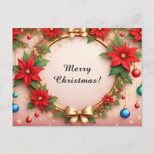 Weihnachtskranz Feiertagspostkarte (Vorderseite)