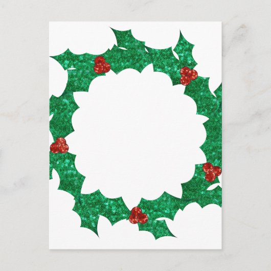 Weihnachtskranz Feiertagspostkarte (Vorderseite)