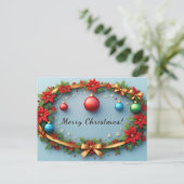 Weihnachtskranz Feiertagspostkarte (Stehend Vorderseite)
