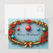 Weihnachtskranz Feiertagspostkarte (Vorne/Hinten)