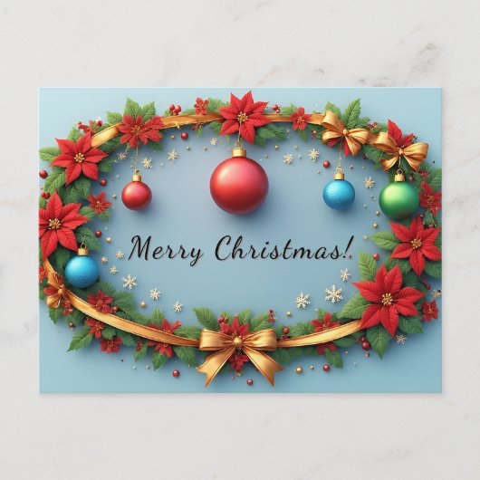 Weihnachtskranz Feiertagspostkarte (Vorderseite)
