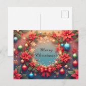 Weihnachtskranz Feiertagspostkarte (Vorne/Hinten)