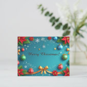 Weihnachtskranz Feiertagspostkarte (Stehend Vorderseite)