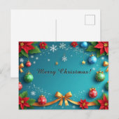 Weihnachtskranz Feiertagspostkarte (Vorne/Hinten)