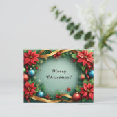 Weihnachtskranz Feiertagspostkarte (Stehend Vorderseite)