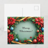 Weihnachtskranz Feiertagspostkarte (Vorne/Hinten)