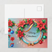 Weihnachtskranz Feiertagspostkarte (Vorne/Hinten)