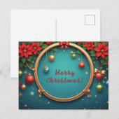 Weihnachtskranz Feiertagspostkarte (Vorne/Hinten)