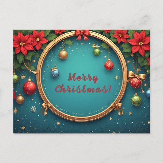 Weihnachtskranz Feiertagspostkarte (Vorderseite)