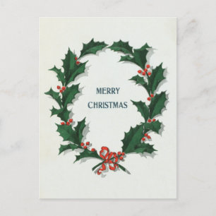 Weihnachtskranz Feiertagspostkarte