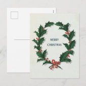 Weihnachtskranz Feiertagspostkarte (Vorne/Hinten)