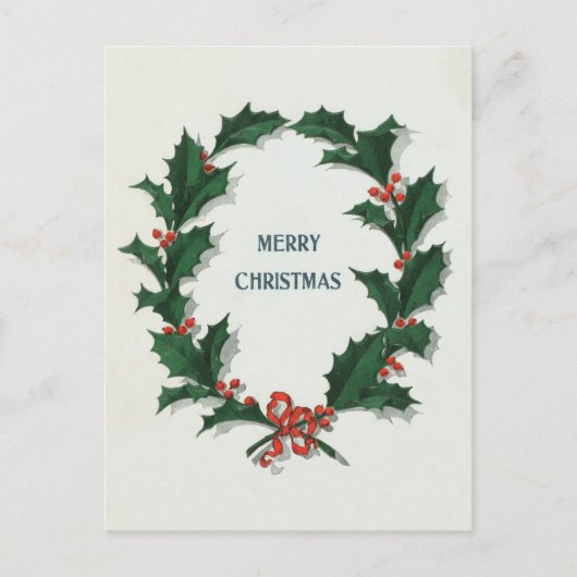 Weihnachtskranz Feiertagspostkarte (Vorderseite)