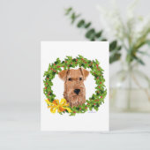 Weihnachtskranz Feiertagspostkarte (Stehend Vorderseite)