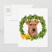Weihnachtskranz Feiertagspostkarte (Vorne/Hinten)