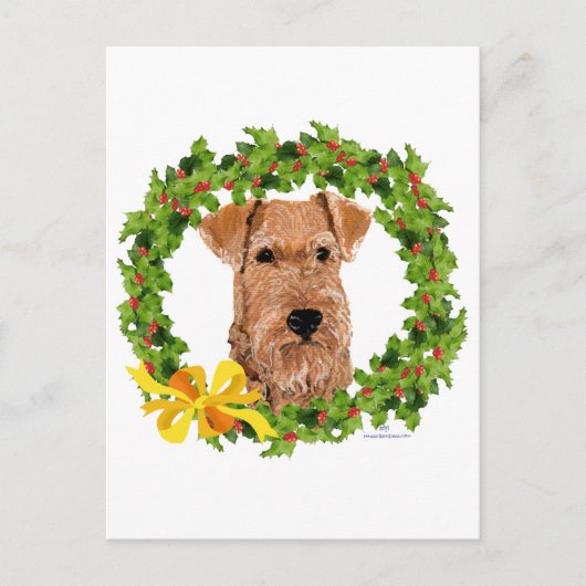 Weihnachtskranz Feiertagspostkarte (Vorderseite)