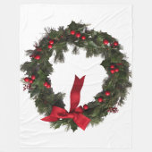Weihnachtskranz-Flanelldecke Fleecedecke (Vorderseite)