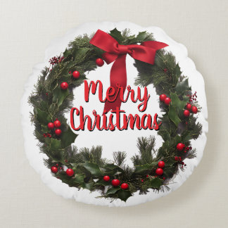 Weihnachtskranz Fleece-Decke Rundes Kissen