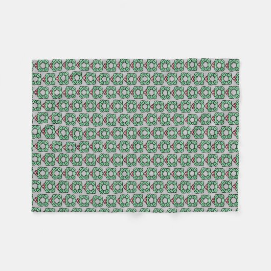 Weihnachtskranz Fleecedecke (Vorderseite (Horizontal))