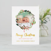 Weihnachtskranz Foto Bilderrahmen Weihnachtskarte Folien Feiertagskarte (Stehend vorne)