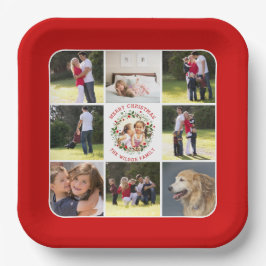 Weihnachtskranz, Foto-Collage mit neun Fotos Pappteller