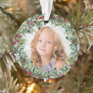 Weihnachtskranz-Foto - Doppelseitig Ornament