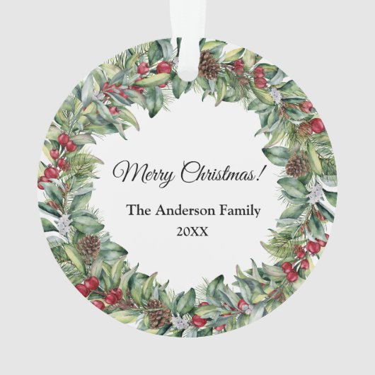 Weihnachtskranz-Foto - Doppelseitig Ornament (Rückseite)