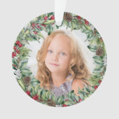 Weihnachtskranz-Foto - Doppelseitig Ornament (Vorderseite)