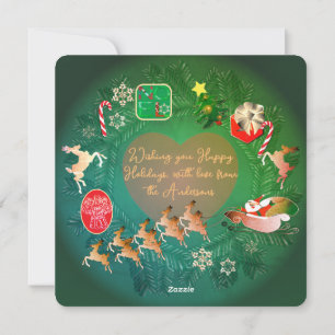 Weihnachtskranz + Foto Ferienkarte Feiertagskarte