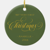 Weihnachtskranz-Foto Keramik Ornament (Hinten)