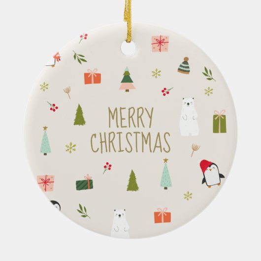 Weihnachtskranz-Foto Keramik Ornament (Hinten)