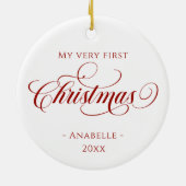 Weihnachtskranz-Foto Keramik Ornament (Hinten)