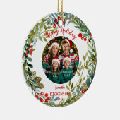 Weihnachtskranz-Foto Keramik Ornament (Rechts)