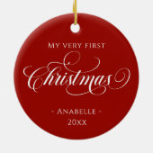 Weihnachtskranz-Foto Keramik Ornament (Hinten)