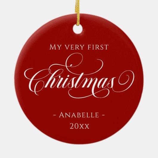 Weihnachtskranz-Foto Keramik Ornament (Hinten)