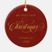 Weihnachtskranz-Foto Keramik Ornament (Hinten)