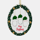 Weihnachtskranz-Foto Keramik Ornament (Rechts)