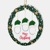 Weihnachtskranz-Foto Keramik Ornament (Links)